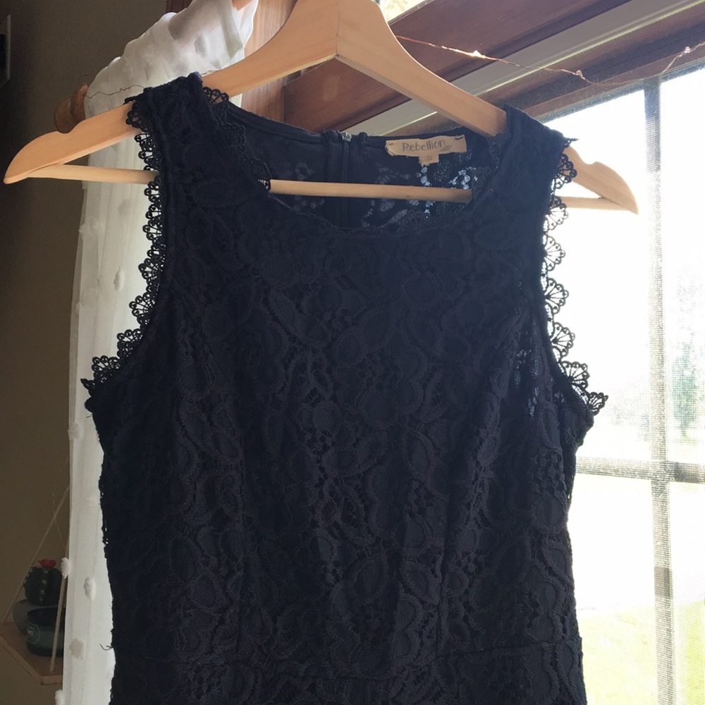 Navy blue lace homecoming dress